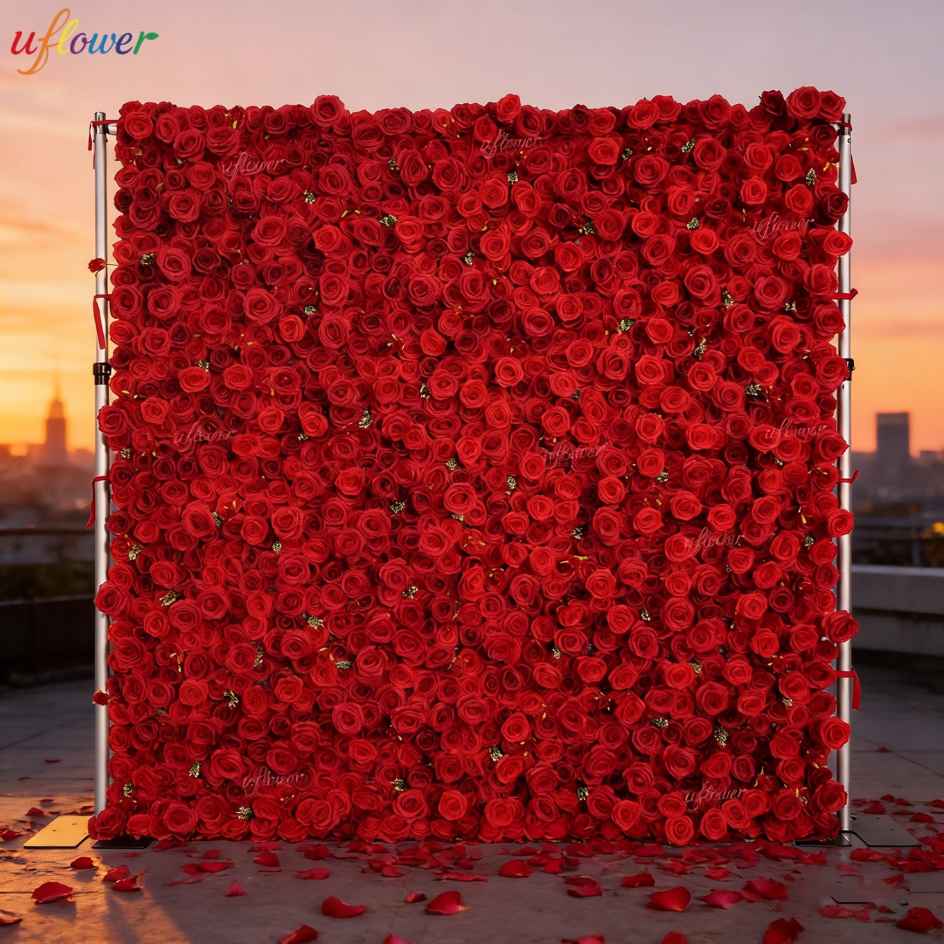 Flower Wall Panel - Parete Floreale Artificiale Uflower con Rose