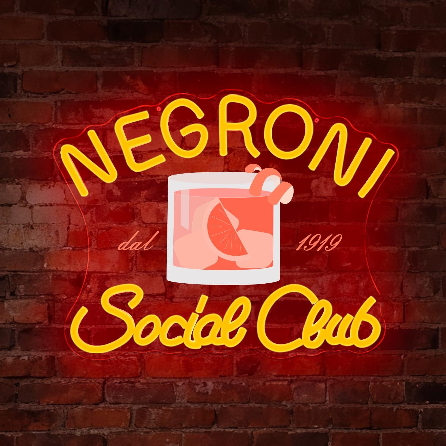 Neon Sign Party - Insegna al Neon Negroni Social Club,