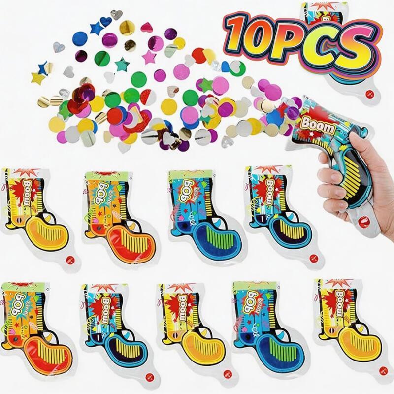 Confetti Cannon Tube - 10 Pezzi Sparacoriandoli Gonfiabili, Pistole Spara